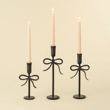 Load image into Gallery viewer, Bow Forged Black Candlestick | Three Sizes