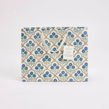 Load image into Gallery viewer, Hand Block Printed Medium Gift Bags | Indigo