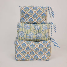 Load image into Gallery viewer, Lotus Indigo Organic Cotton Medium Toiletry Bag
