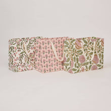 Load image into Gallery viewer, Blush Refresh Hand Block Printed Medium Gift Bags