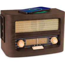 Load image into Gallery viewer, Retro Radio with Bluetooth & Wireless Charger