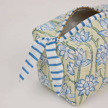 Load image into Gallery viewer, Lotus Indigo Organic Cotton Medium Toiletry Bag