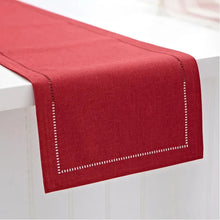 Load image into Gallery viewer, Hemstitch Table Runner Red
