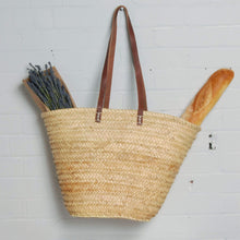 Load image into Gallery viewer, Straw Market Bag with Shoulder Strap
