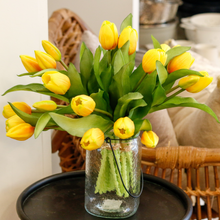 Load image into Gallery viewer, Real Touch Yellow Tulip Bunch
