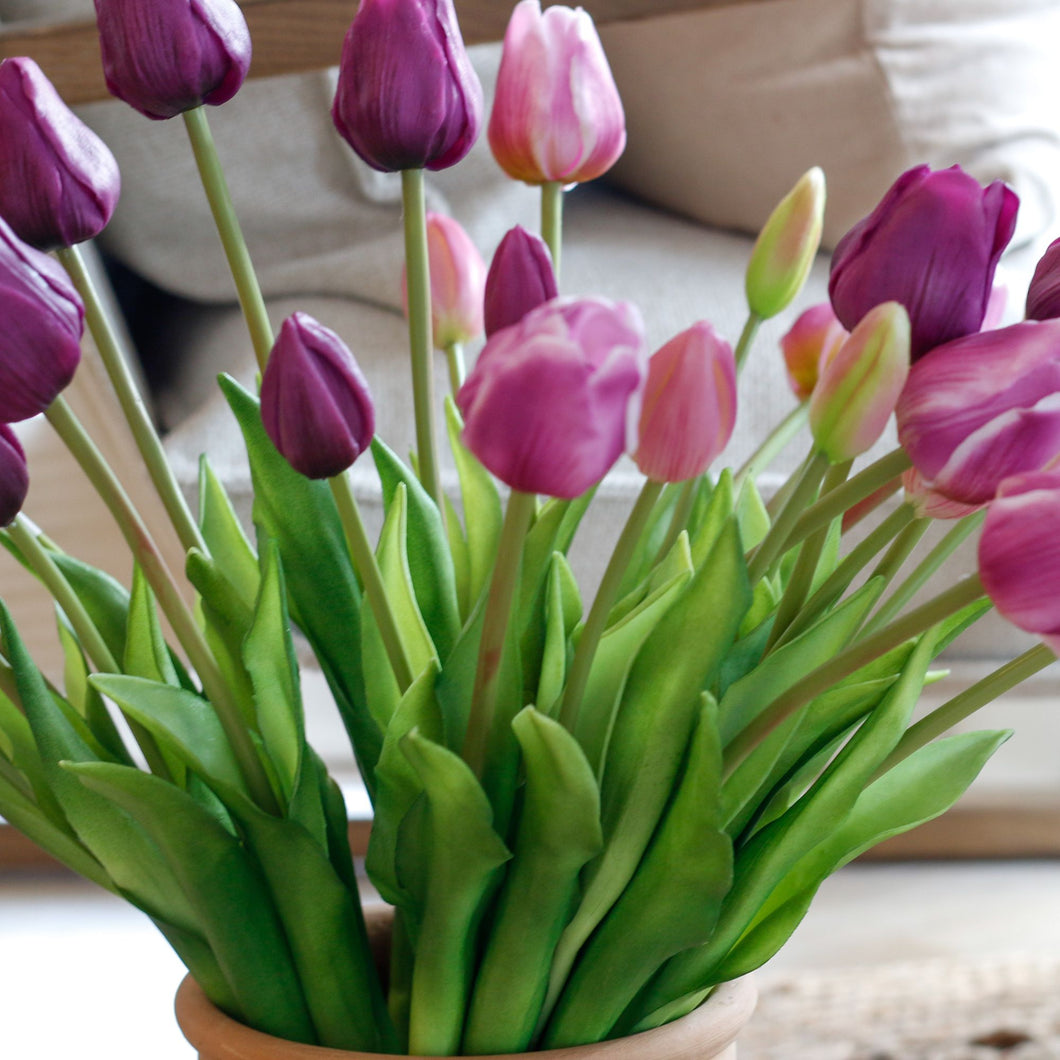 Real Touch Purple Tulip Bunch Tall
