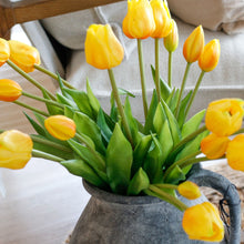 Load image into Gallery viewer, Real Touch Yellow Tulip Bunch Tall
