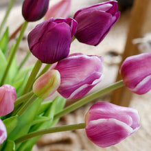 Load image into Gallery viewer, Real Touch Lavender Tulip Bunch Tall
