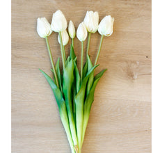 Load image into Gallery viewer, Real Touch White Tulip Bunch Tall
