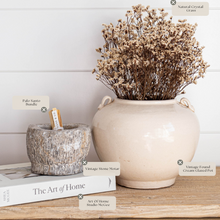 Load image into Gallery viewer, Cream Glazed Vintage Inspired Pot
