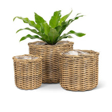 Load image into Gallery viewer, Deep Wicker Planters with Liners | Three Sizes
