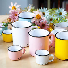 Load image into Gallery viewer, Enamel Look Espresso Mugs | Two Colours
