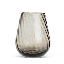 Load image into Gallery viewer, Twist Optic Smoke Stemless Wine Glass
