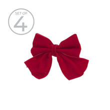 Load image into Gallery viewer, Velvet Red Bow Napkin Rings
