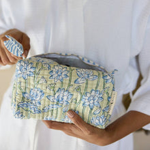 Load image into Gallery viewer, Lotus Indigo Organic Cotton Medium Toiletry Bag
