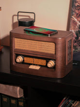 Load image into Gallery viewer, Retro Radio with Bluetooth &amp; Wireless Charger
