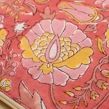 Load image into Gallery viewer, Pink Floral Block Print Pouch
