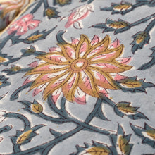 Load image into Gallery viewer, Blue Floral Block Print Pouch
