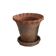 Load image into Gallery viewer, Frilly Terracotta Pot with Saucer | Two Sizes
