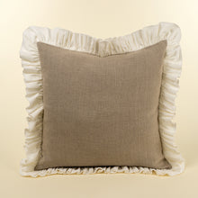 Load image into Gallery viewer, Ivory Velvet Ruffle Pillow
