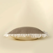 Load image into Gallery viewer, Ivory Velvet Ruffle Pillow
