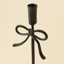 Load image into Gallery viewer, Bow Forged Black Candlestick | Three Sizes
