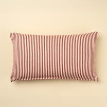 Load image into Gallery viewer, Red Ticking Lumbar Pillow
