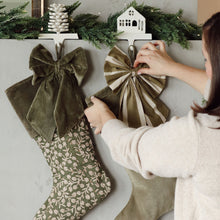 Load image into Gallery viewer, Olive Velvet Bow Clip

