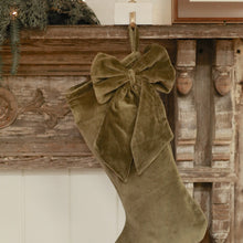 Load image into Gallery viewer, Olive Velvet Bow Clip
