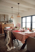 Load image into Gallery viewer, Red Ticking Ruffle Tablecloth
