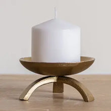 Load image into Gallery viewer, Tripod Candle Holder Brass Look
