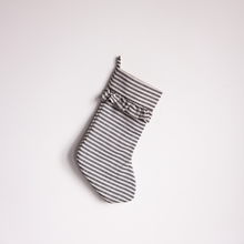 Load image into Gallery viewer, Charcoal Striped Holiday Stocking
