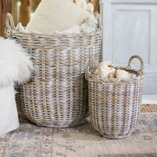 Load image into Gallery viewer, Whitewashed Large Storage Basket | Four Sizes
