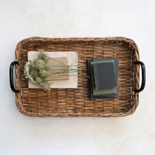 Load image into Gallery viewer, Large Rattan Tray with Handles
