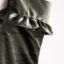 Load image into Gallery viewer, Sage Velvet Holiday Stocking
