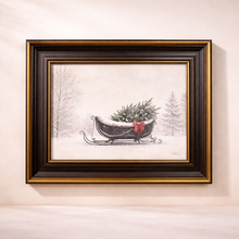 Load image into Gallery viewer, Festive Sleigh Framed Art
