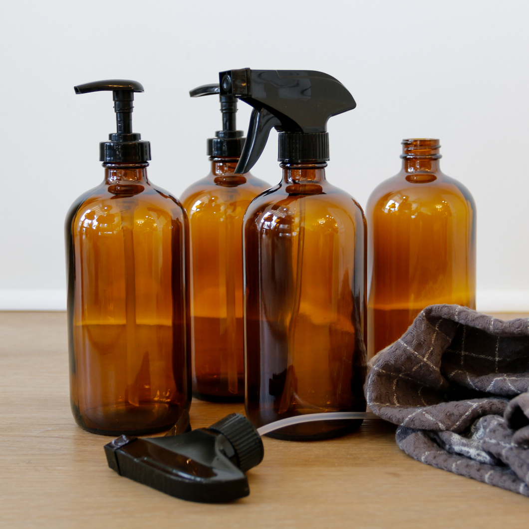 Amber Glass Bottles - Spray or Pump