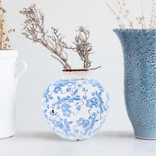 Load image into Gallery viewer, Blue and White Transferware Vase
