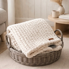 Load image into Gallery viewer, Hand Knit Chunky Blanket Vintage | Two Sizes
