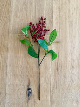 Load image into Gallery viewer, Laurel Leaf Red Berry Stem
