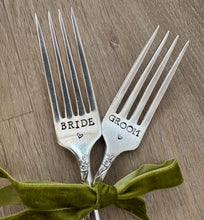 Load image into Gallery viewer, Vintage Fork Cake Set | Bride &amp; Groom

