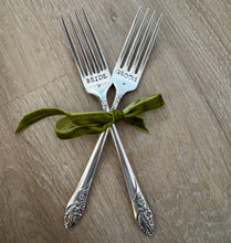 Load image into Gallery viewer, Vintage Fork Cake Set | Bride &amp; Groom
