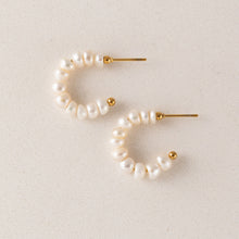 Load image into Gallery viewer, Isola Pearl Hoop Earrings
