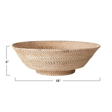 Load image into Gallery viewer, Large Decorative Rattan Footed Bowl
