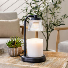 Load image into Gallery viewer, Fluted Glass Lamp Candle Warmer Black
