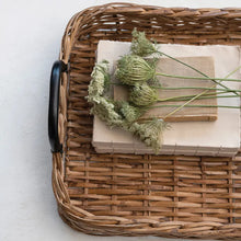 Load image into Gallery viewer, Large Rattan Tray with Handles
