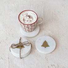 Load image into Gallery viewer, Marble Coasters with Tree Inlay
