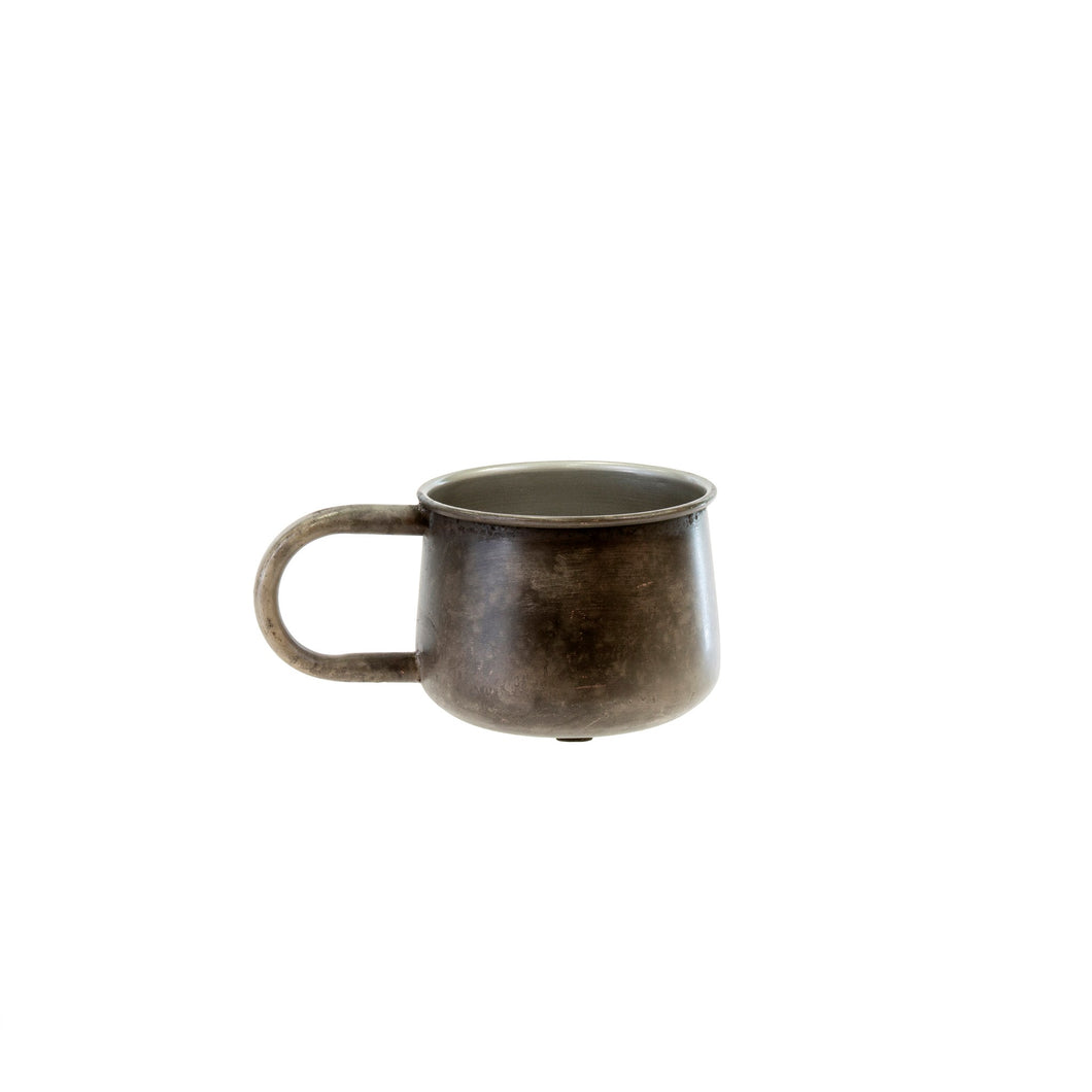 Patina Metal Pot with Handle - 3 Sizes