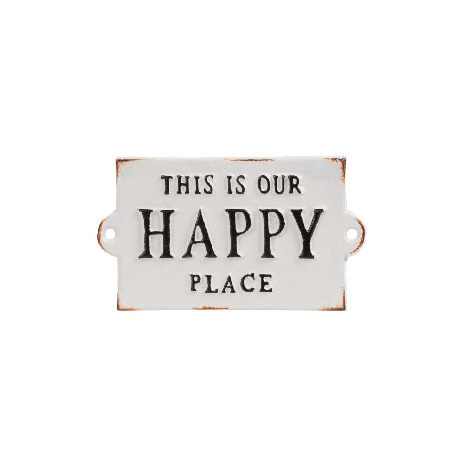 Happy Place Cast Iron Sign