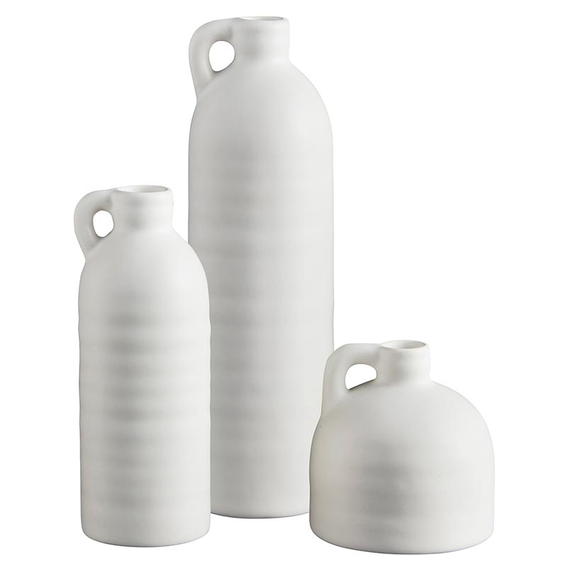 White Vase with Handle - Three Sizes